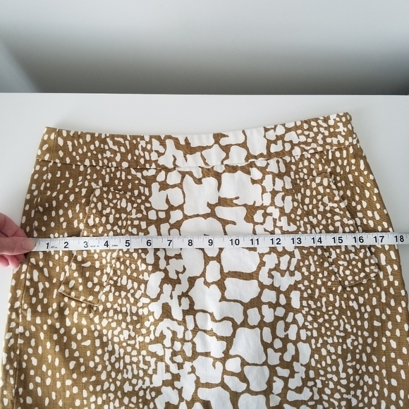 J. Crew Y2K Gold/White Python Print Mini Skirt Size 6 100% Cotton - Picture 5 of 10